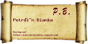 Petrán Bianka névjegykártya